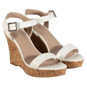CHARLES by CHARLES DAVID Lindy Color White Cork Wedge Sandal in size 7M
